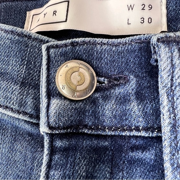 AYR The Riser Jeans 29 Skinny Fit Medium Wash Blue Ankle Fray Denim Casual - Picture 6 of 16